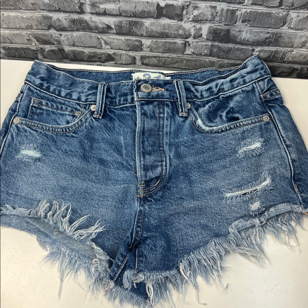 We The Free Blue Denim Shorts